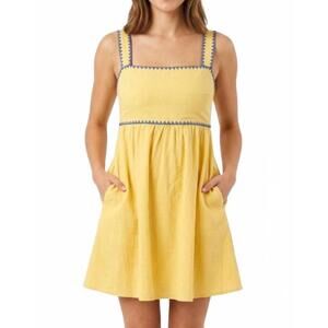 NEW IN FEBRUARY mini dress with back tie in yellow